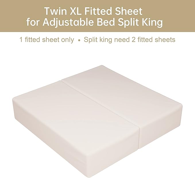 100% Egyptian Cotton Fitted Sheet Twin XL/Split King Size, 600 Thread Count - Image 4
