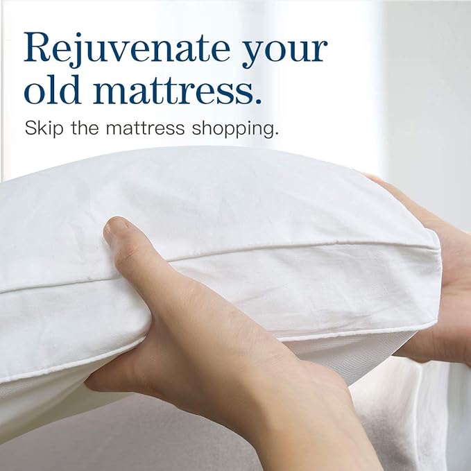 COONP Super Queen Mattress Topper, Extra Thick Pillowtop, Cooling Plush - Image 5