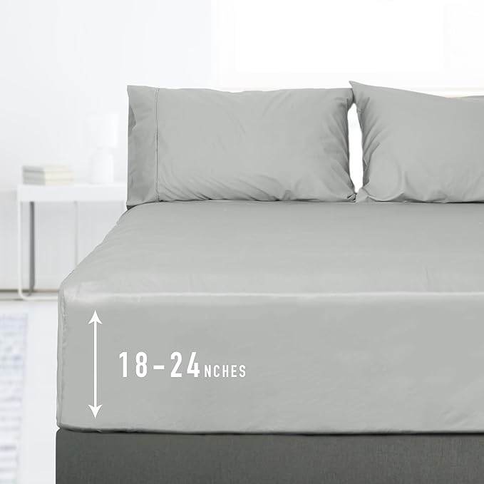 Sunflower Full Fitted Sheet, 1-Piece Extra Deep Pocket Fitted Bottom Sheet 22" by SunflowerHometexUS
