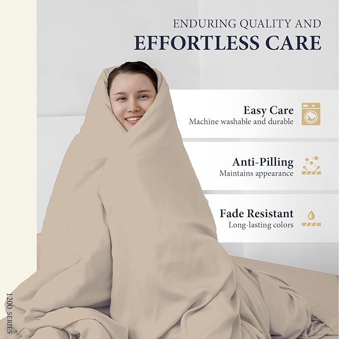 100% Egyptian Cotton Pillow Cases Standard/Queen Size Set of 2 - Image 6