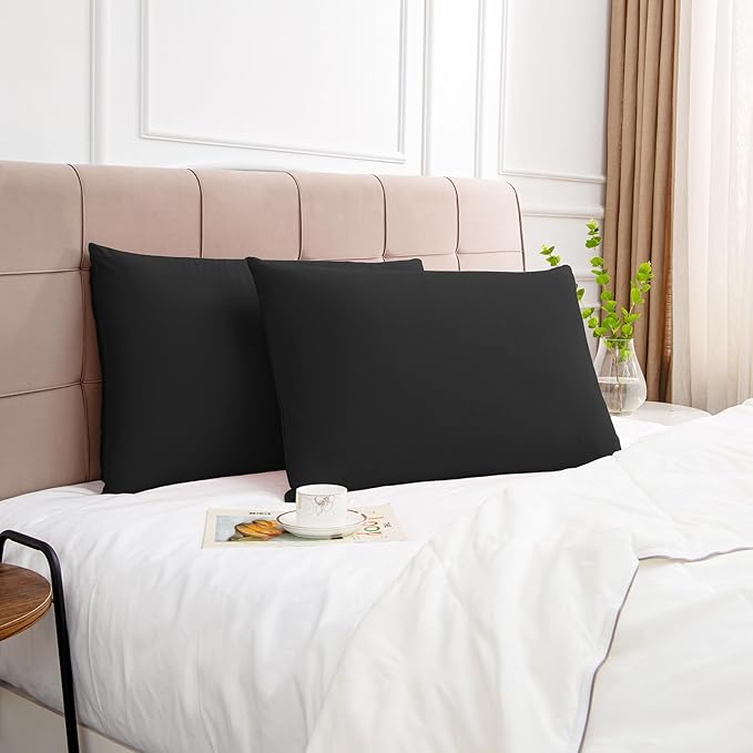 100% Cotton Standard Pillowcases Set of 2, Deep Dream 600 Thread Count Pillow - Image 6