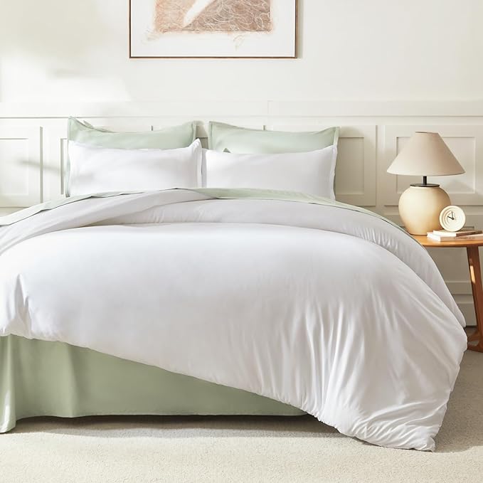 Litanika White Comforters Oversized Queen Size, 3 Pieces Lightweight Solid - Image 6
