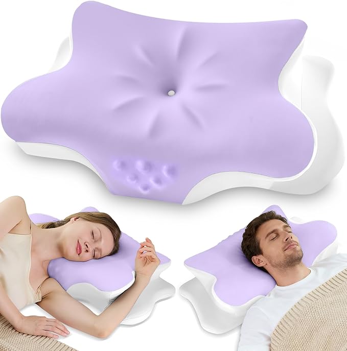 Cervical Neck Pillow for Pain Relief – Ergonomic Memory Foam Pillow for Side by VJASD