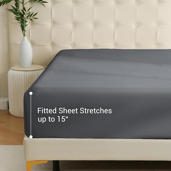 Bulk Queen Fitted Sheet Only Deep Pocket 6 Pack, Quick Sort Bottom Bed Sheets - Image 3