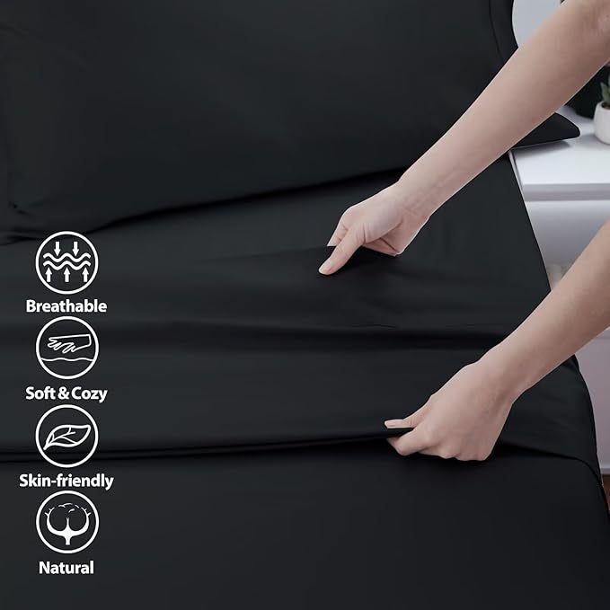 2-Pack Cotton Twin Flat Sheet Only, 600 Thread Count 100% Egyptian Cotton Top - Image 3