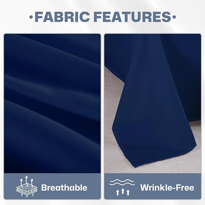 Lavisun Queen Flat Sheets 6 Pack, Brushed Microfiber Bed Sheets, Soft & - Image 4