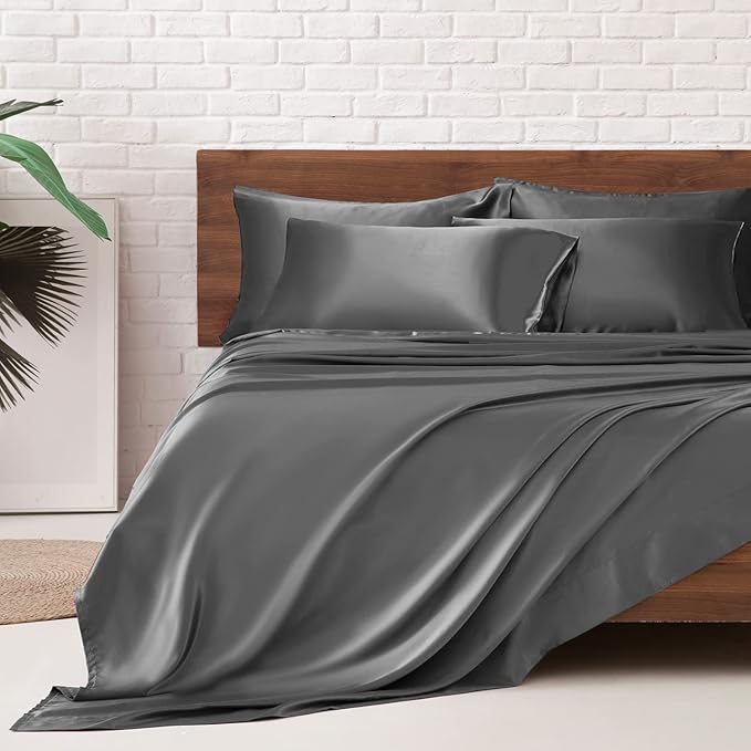 MR&HM Satin Bed Sheets, Full Size Sheets Set by MRHM