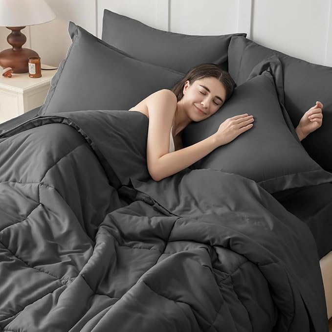 JOLLYVOGUE Twin Comforter Set, Ultra-Soft Bed in a Bag Twin Size 5 Pieces - Image 6