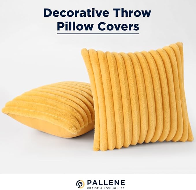 Pallene Faux Fur Plush Throw Pillow Covers 20x20 Set of 2, Luxury Soft Fluffy - Image 7