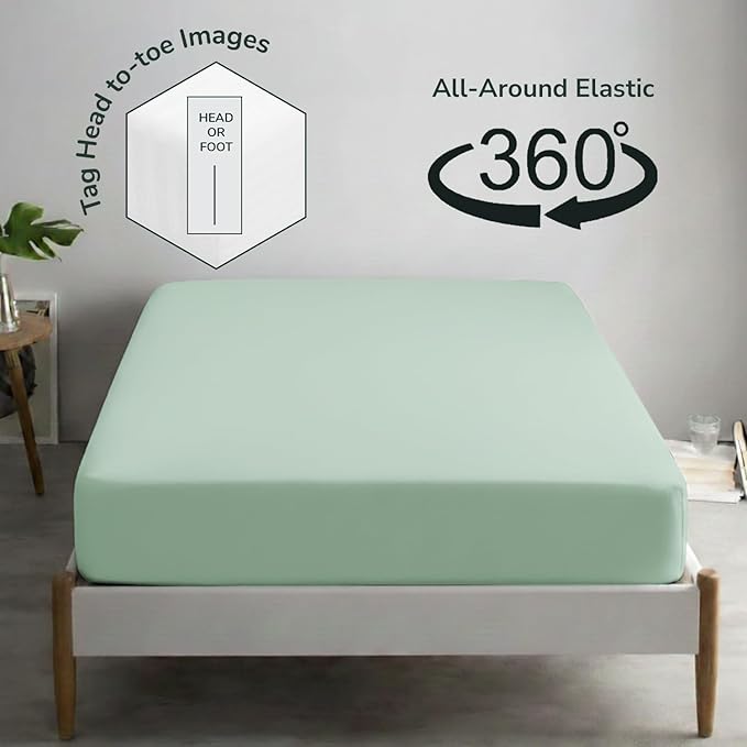 Feather & Stitch Fitted Bottom Sheet Only King Size 500 TC-1 Piece 100% Cotton - Image 4