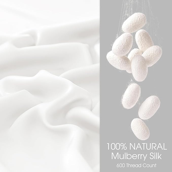 100% Silk Pillow Cases 2 Pack King Size Mulberry Silk Pillowcase - Image 2