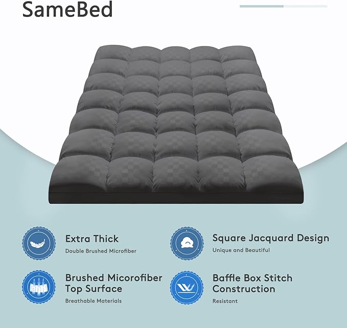 SameBed Mattress Topper Full XL, Extra Thick Mattress Pad Cover - Image 2