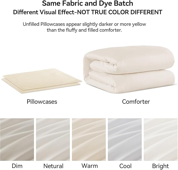 ROSGONIA Oversized Queen Comforter Ivory - Image 2
