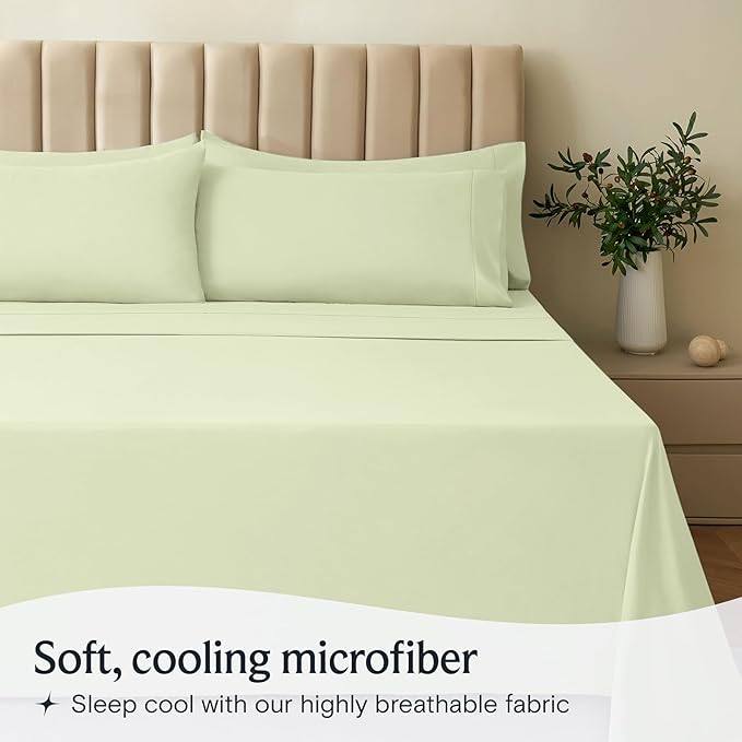 LuxClub 3 PC Twin XL Sheet Set, Deep Pockets Wrinkle Free Cooling Bed Sheets - Image 3