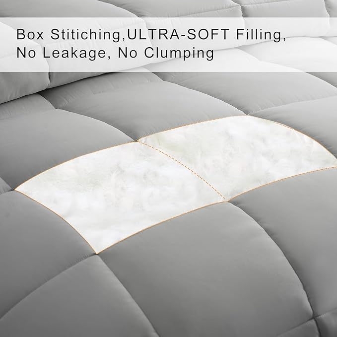 COHOME Premium Twin/Twin XL Size Comforter, All-Season Quilted Down Alternative - Image 3