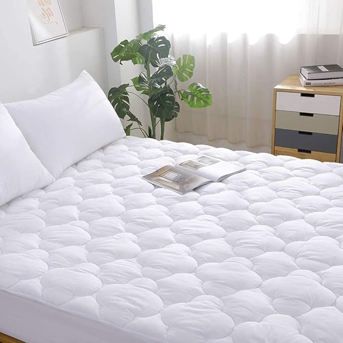 WhatsBedding Waterproof Mattress Pad Twin XL Size Cotton Top Down Alternative - Image 7