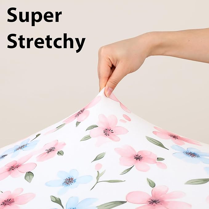 Baby Mini Crib Sheets Girl, Portable 38”x26” Pack and Play Sheets Fitted - Image 5