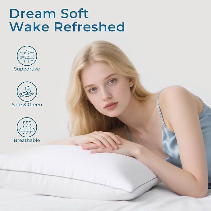Sasttie Pillows Queen Size Set of 2, Bed Pillows - Image 4