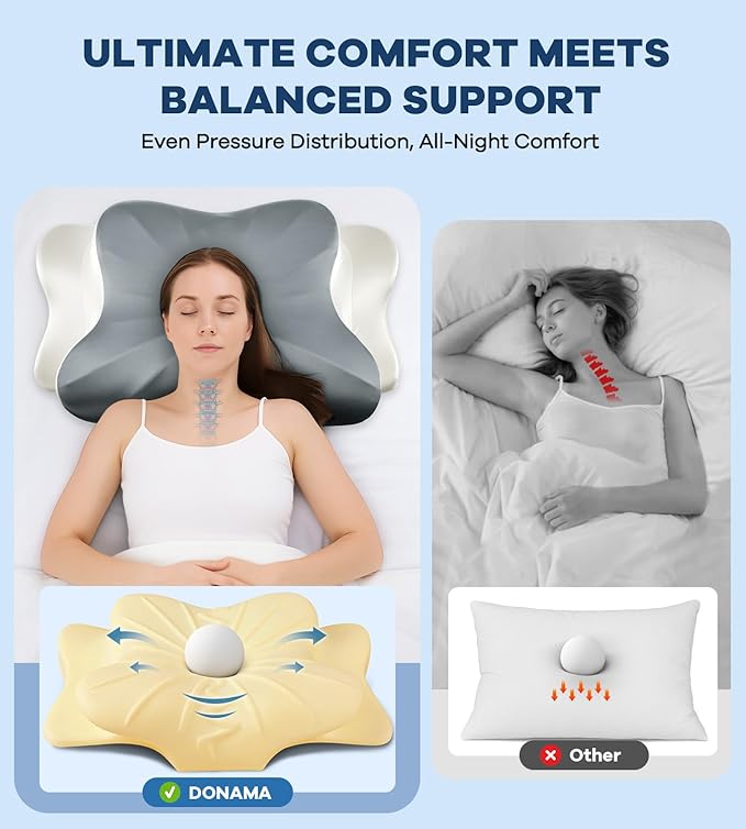 DONAMA Cervical Pillow for Neck and Shoulder Pain Relief, Cooling Contour - Image 3