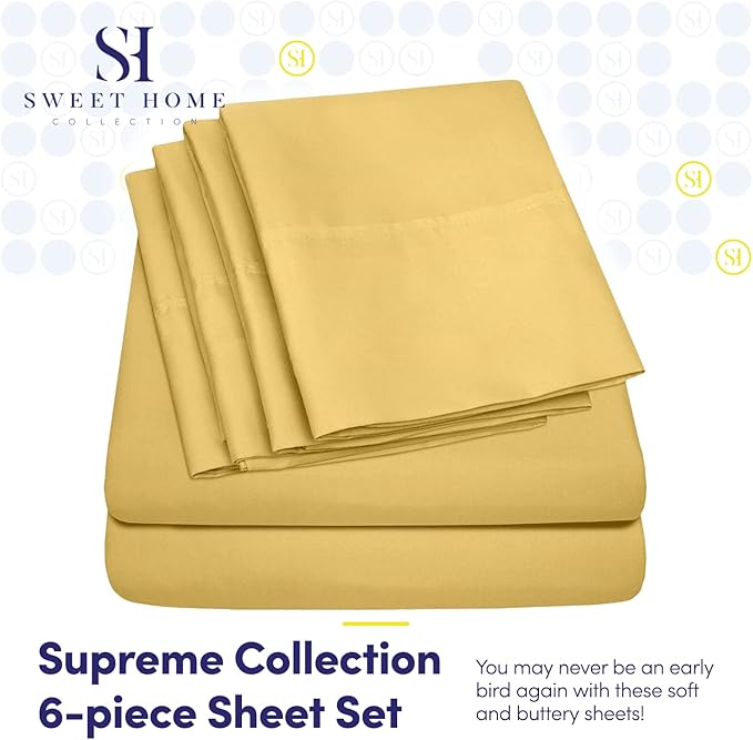 Sweet Home Collection 6 Piece 1500 Supreme Collection Brushed Microfiber Deep - Image 2