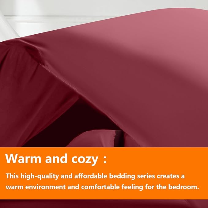 TAIMIT Burgandy Full Size Comforter Set - Image 2