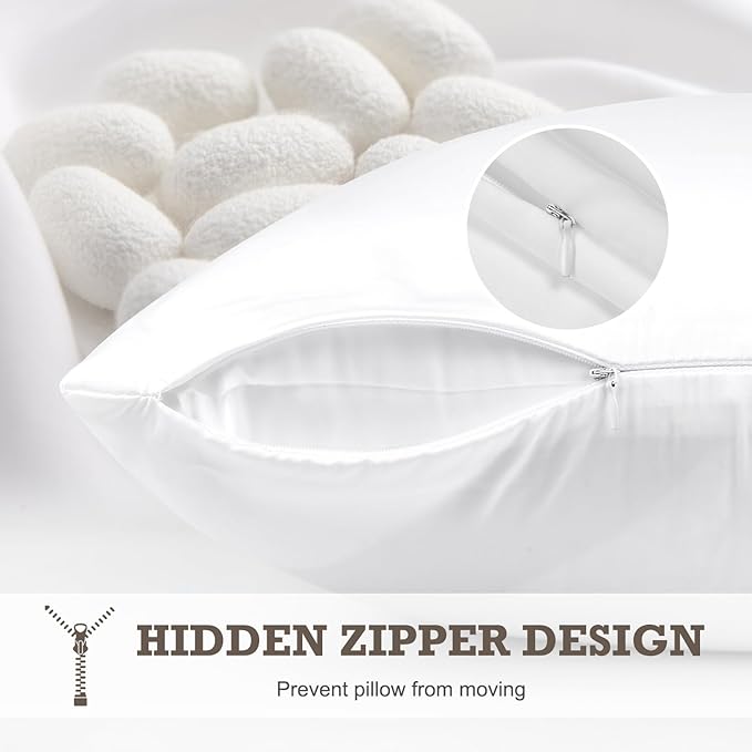 100% Mulberry Silk Pillowcase 2 Pack, Queen Size Silk Pillow Cases - Image 5