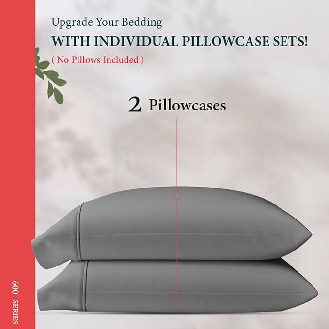 100% Egyptian Cotton Queen/Standard Pillow Cases Set of 2 - Image 3