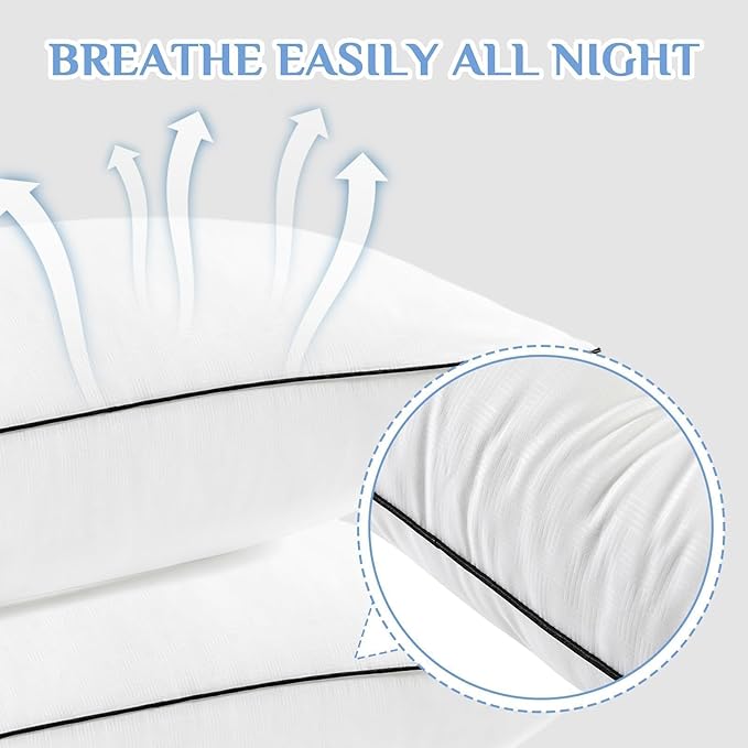 JOLLYVOGUE King Size Pillows Set of 4, Collection Bed Pillows - Image 5