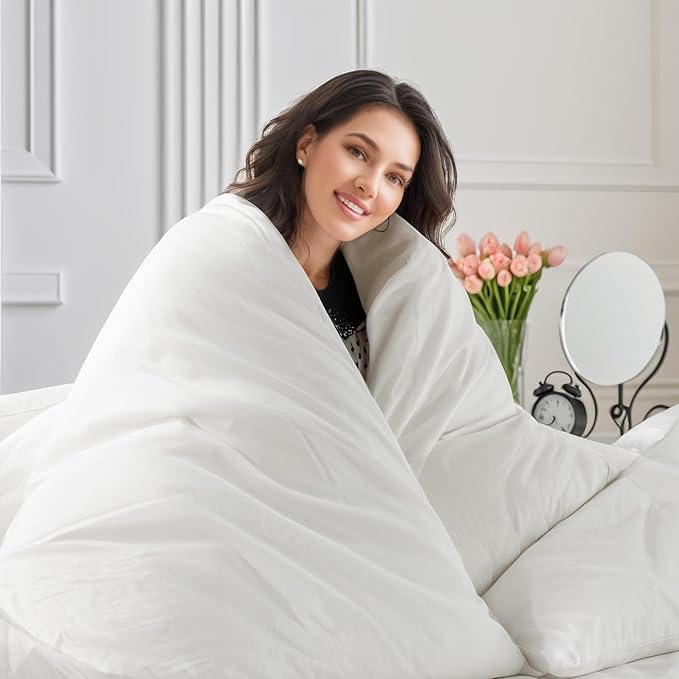 NEXHOME PRO Cotton Duvet Cover Kids Twin Size Linen Look White Organic Natural - Image 6