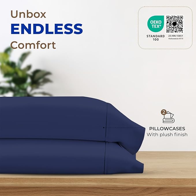 Thread Spread 100% Egyptian Cotton King Size Pillow Cases Set of 2 - Image 3