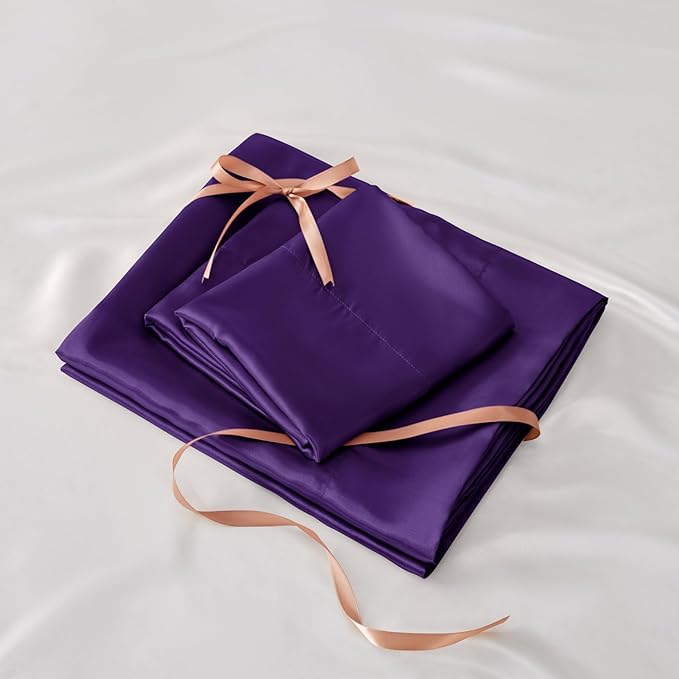 BEDELITE Satin Fitted Sheet and Pillowcase Set, Luxury Soft Similar to Silk - Image 6
