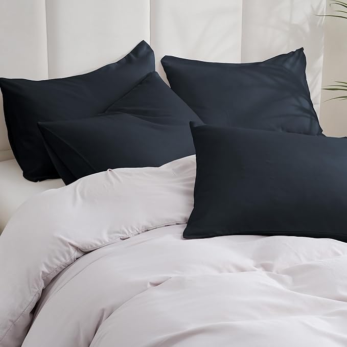 ZPECC Black Pillow Cases Standard Size Set of 4, 20x26 Envelope Closure - Image 2