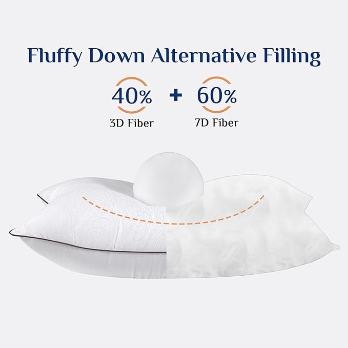 JOLLYVOGUE Pillows Queen Size for Sleeping, Soft and Supportive Bed Pillow - Image 3