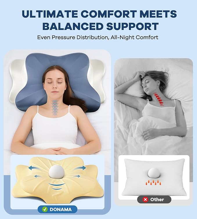 DONAMA Cervical Pillow for Neck and Shoulder Pain Relief, Cooling Contour - Image 3