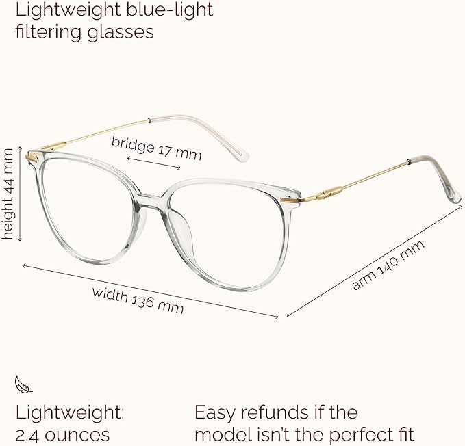 Gaoye Blue Light Blocking Glasses Women/Men, Fashion Cat Eye Fake Eyeglasses UV - Image 3