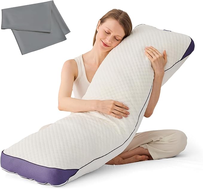 HOMELAB Adjustable Shredded Memory Foam Body Pillow Bundle by HOMELAB