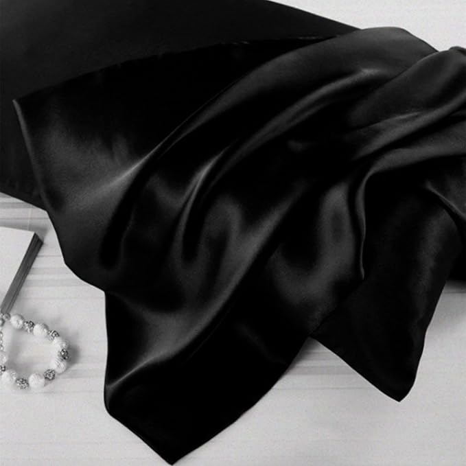 Hypoallergenic Pillow Case Made in USA, Premium Black Silk Pillow Cases - Image 6