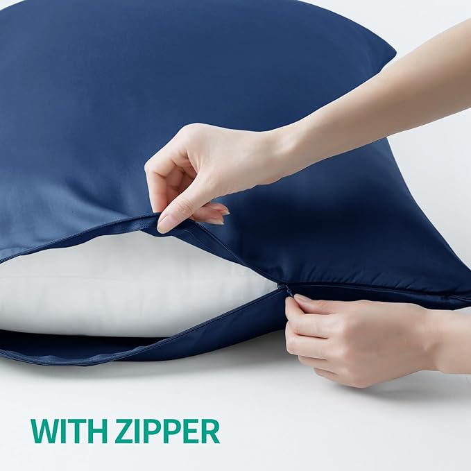 1 Pack Body Size Bamboo Viscose Zippered Pillow Case, 400 Thread Count Cooling - Image 5