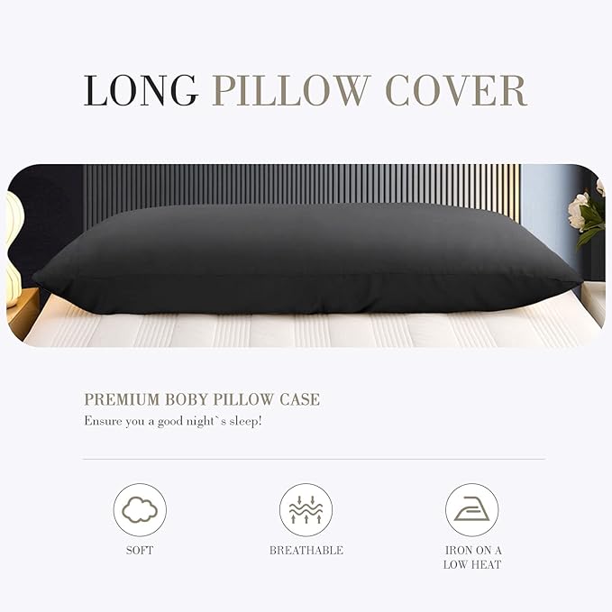 WishSmile Body Cooling Pillowcase Long Pillow Case Breathable Cool Silky Soft - Image 7