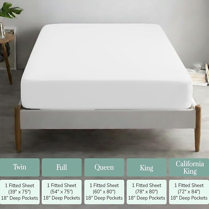 Feather & Stitch Fitted Bottom Sheet Only Twin Size 500 TC-1 Piece 100% Cotton - Image 6