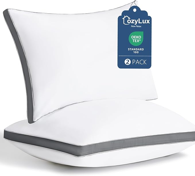 CozyLux Pillows King Size Set of 2, Soft Supportive 3D Down Alternative Bed by CozyLux