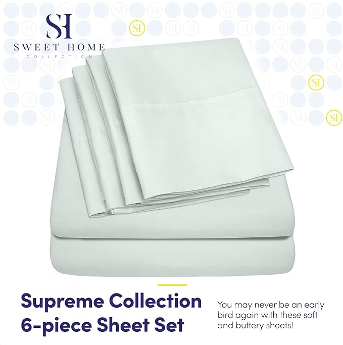 Sweet Home Collection 6 Piece 1500 Supreme Collection Brushed Microfiber Deep - Image 2