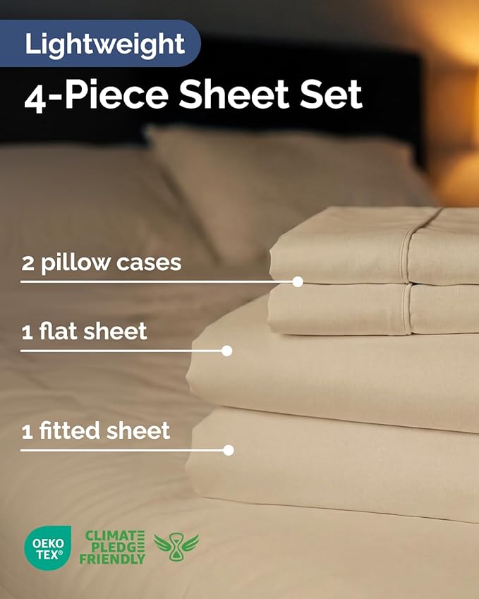Lightweight 4 Piece Bed Sheet Set King Size - Image 2