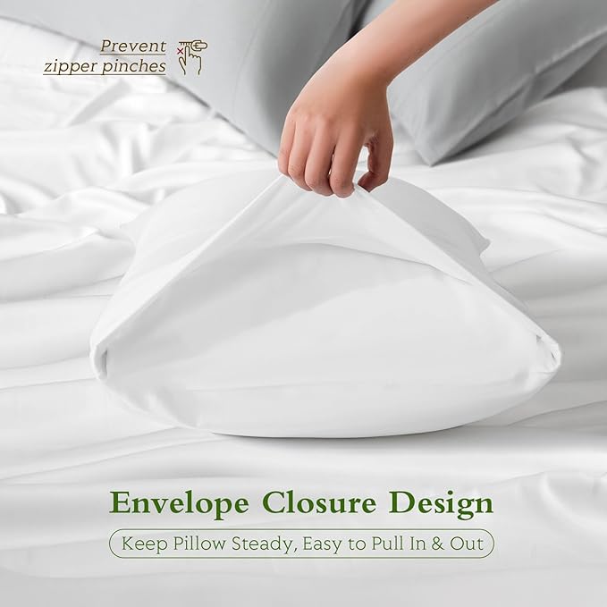Cooling Pillowcases King Size Set of 2, Viscose Derived from Bamboo - Image 6