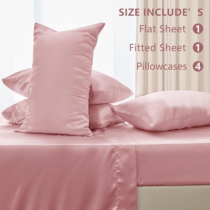 CozyLux Satin Sheets King Size Sheet Set - Image 2