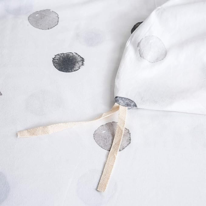 SUSYBAO White Polka Dot Duvet Cover King 100% Cotton 3 Pcs Set 1 Modern Grey - Image 4