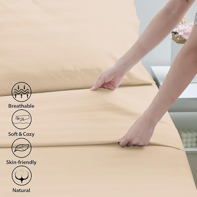 2-Pack Cotton Full Flat Sheet Only, 600 Thread Count 100% Egyptian Cotton Top - Image 3