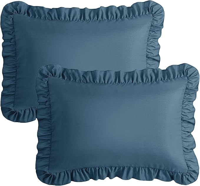 KKJIAF Ruffle Pillow Cases King Size Set of 2, Ruffled Pillow Covers - Image 7
