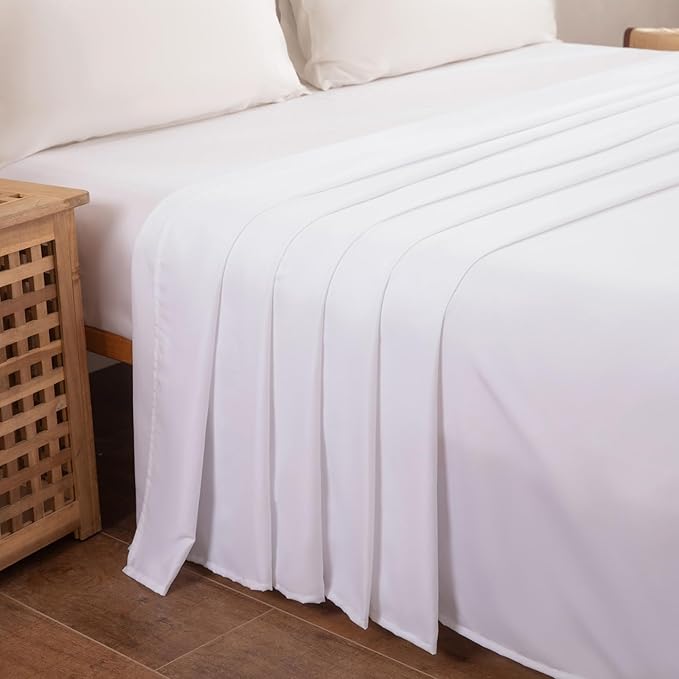 Full Flat Sheet Only， 80x96Inch White - Image 3