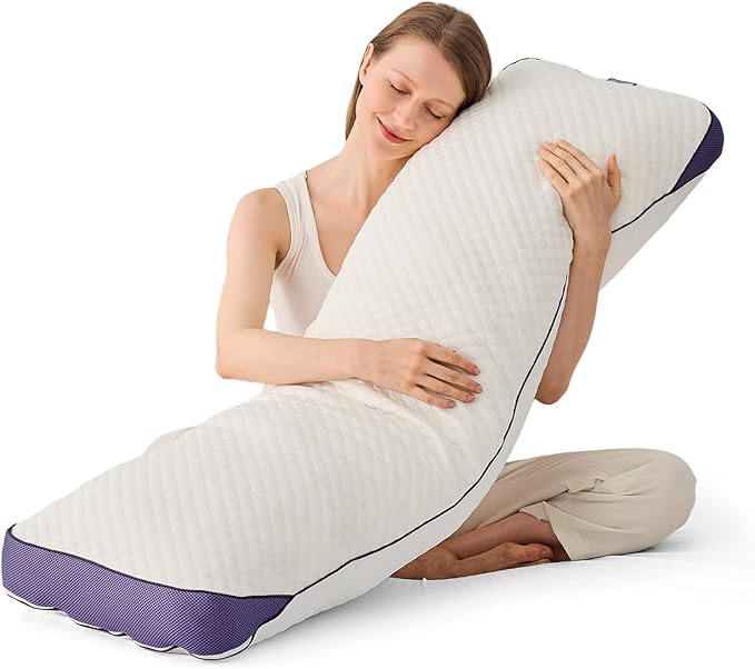 HOMELAB Adjustable Shredded Memory Foam Body Pillow, Cooling Long Pillow - Image 9